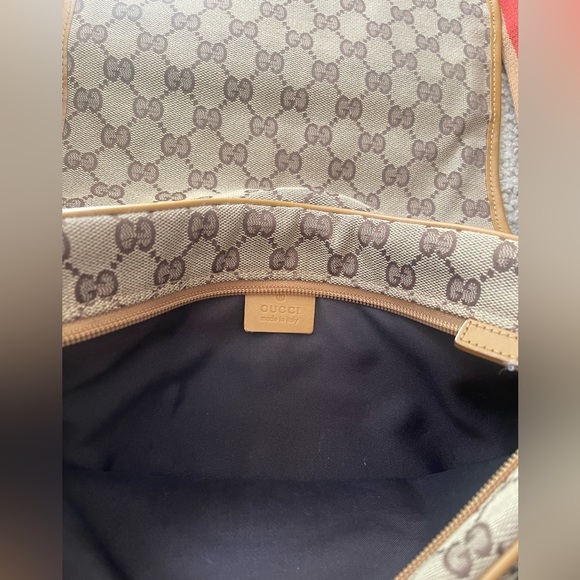 AUTHENTIC GUCCI front pocket web crossbody flap - Picture 2 of 7